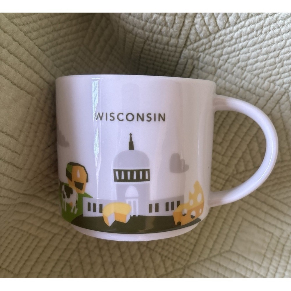Starbucks You Are Here Collection Wisconsin Coffee & Tea Mug, White/Green